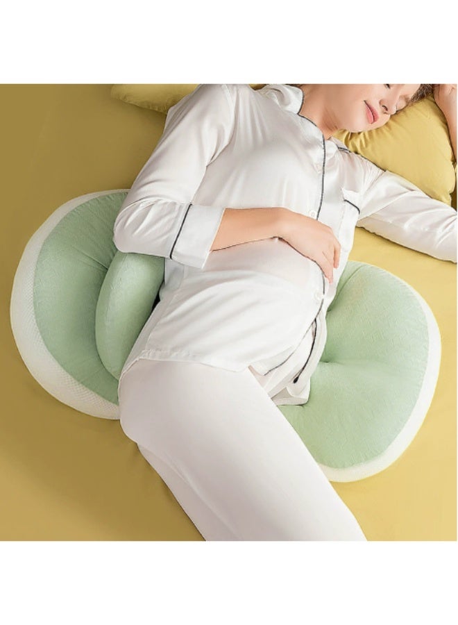 وسادة الحمل على شكل U للجسم بالكامل للنوم مع دعم الظهر والبطن والساقين بغطاء قطني ناعم وقابل للتنفس لراحة المرأة الحامل - Image 1